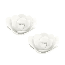 Flower Heads - Rose Paper Wall Flower Pack 2 White (30cmD)