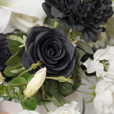 Valentina Silk Open Rose Black (65cmH)