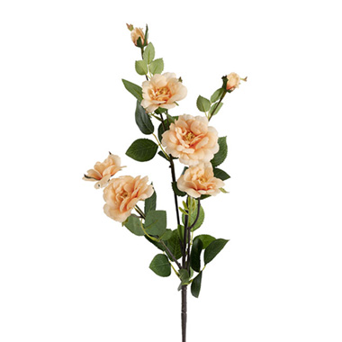 Artificial Roses - Iceland Rose Spray x 7 Head Peach (72cmH)