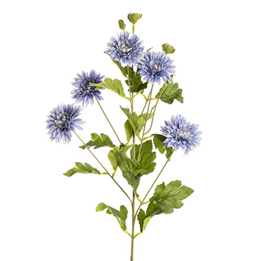 Other Artificial Flowers - Chrysanthemum x 7 Head Spray Soft Blue (83cmH)