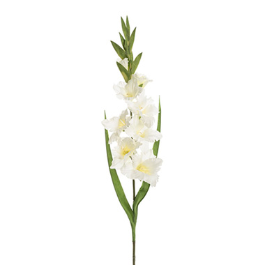Other Artificial Flowers - Gladiolus x 11 Head Long Stem White (93cmH)