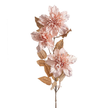 Other Artificial Flowers - Dahlia x 3 Head Spray Pearl Pink (85cmH)