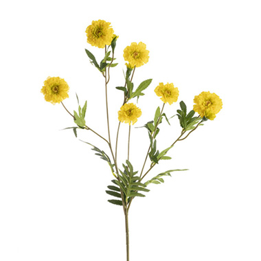 Other Artificial Flowers - Marigold x 9 Head Spray Yellow (5.5cmDx82cmH)