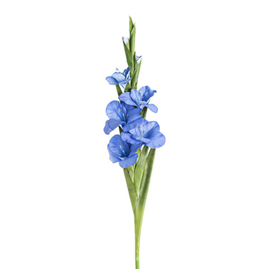  - Real Touch Gladiolus x 5 Head Long Stem French Blue (82cmH)