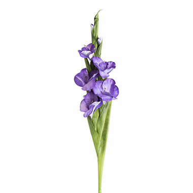 Other Real Touch Flowers - Real Touch Gladiolus x 5 Head Long Stem Purple (82cmH)