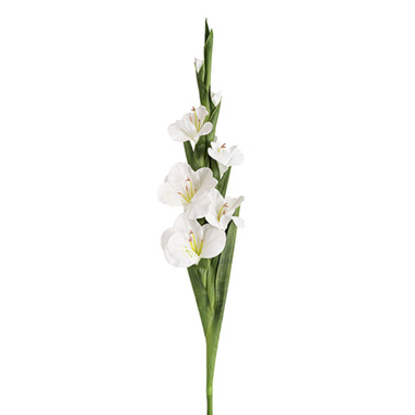 Other Real Touch Flowers - Real Touch Gladiolus x 5 Head Long Stem White (82cmH)