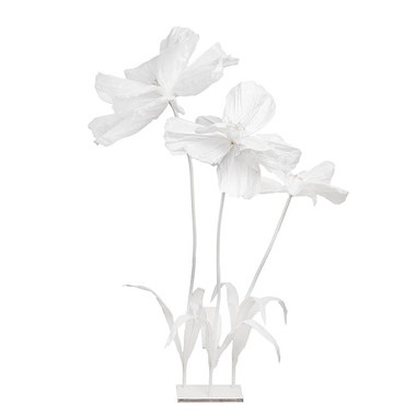 Artificial Paper Flowers - Giant Paper Flower Event Cosmos w Base Set 3 White (135cmH)