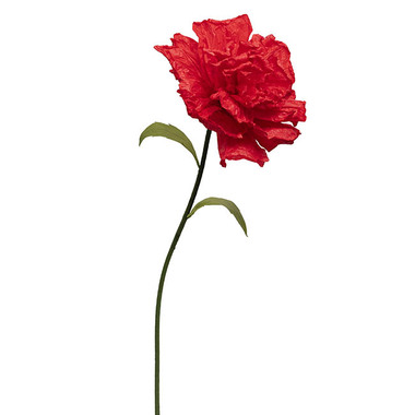 Artificial Paper Flowers - Giant Paper Flower Rose Stem Red (40cmDx155cmH)