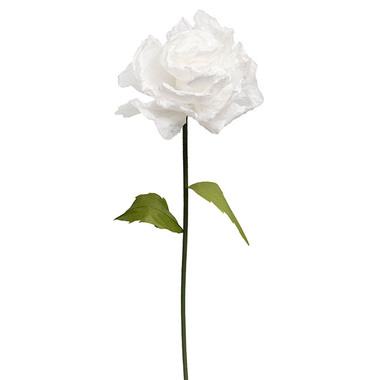 Artificial Paper Flowers - Giant Paper Flower Rose Stem White (40cmDx155cmH)