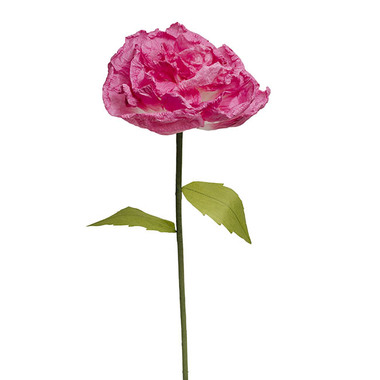 Artificial Paper Flowers - Large Paper Flower Rose Stem Fuchsia (30cmDx125cmH)
