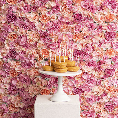 Flower Walls - Rose Peony Hydrangea Flower Wall Roll Mixed Pink (200x52cmH)