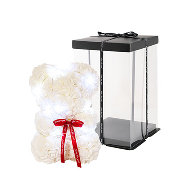 Rose Bears - LED Rose Bear Tiffany White (25cmH)