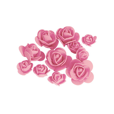 Rose Bears - Foam Rose Heads Pack 50 Pink (Mixed 3 to 4.5cmD)