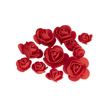 Rose Bears - Foam Rose Heads Pack 50 Red (Mixed 3 to 4.5cmD)