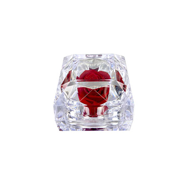 Preserved Red Rose in Diamond  Acrylic Box Pack 12 (4.5cmH)