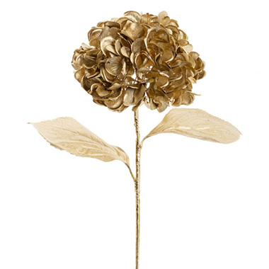 Artificial Metallic Flowers - Grand Hydrangea Metallic Gold (63.5cmH)