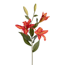 Artificial Large Tiger Lily 5 Head Tropical Red (99cmH)