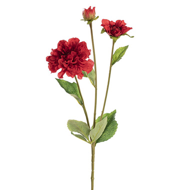 Other Artificial Flowers - Barla Zinnia Spray Red (67cmH)