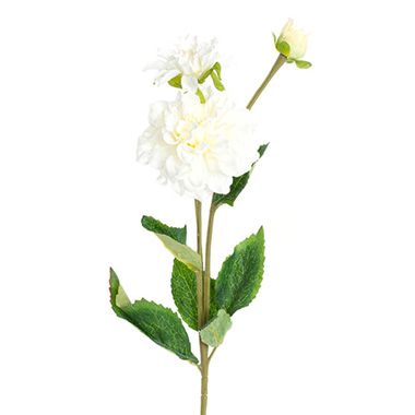 Other Artificial Flowers - Barla Zinnia Spray White  (67cmH)