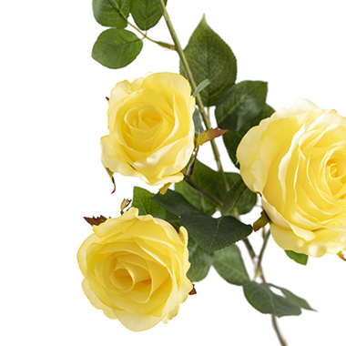 Gardenia Rose Spray Soft Yellow (78cmH)