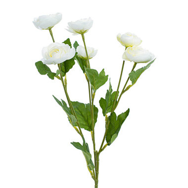 Artificial Ranunculus - Mini Ranunculus Spray White (67cmH)