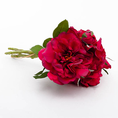 Wild Rose Bouquet Dark Red (35cmH)