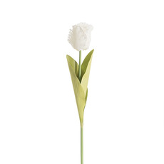 Artificial Tulips - Artificial Parrot Tulip White (48cmH)
