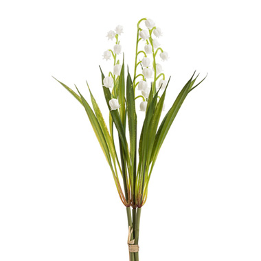 Other Artificial Flowers - Lily of The Valley Bouquet White (28cmH)