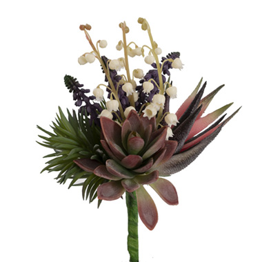 Artificial Mixed Succulent Bouquet Multi (25cmH)