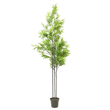 Artificial Trees - Real Touch 3 Stem Potted Bamboo Tree Green (220cmH)