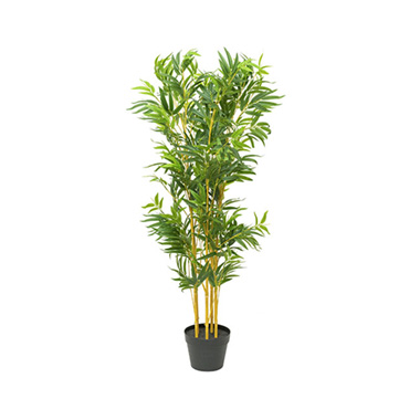 Artificial Indoor Trees - Real Touch 5 Stem Potted Bamboo Tree Green (120cmH)