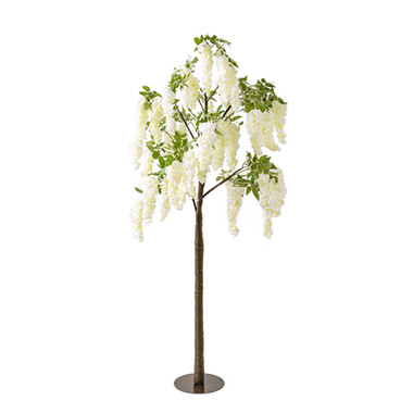Artificial Indoor Trees - Artificial Wisteria Tree White (80cmDx170cmH)
