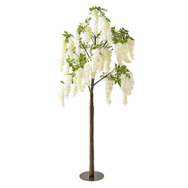 Artificial Indoor Trees - Artificial Wisteria Tree White (90cmDx200cmH)