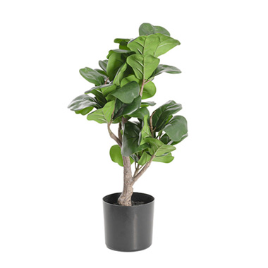 Artificial Indoor Trees - Artificial Potted Real Touch Fiddle Tree Green (50cmH)
