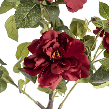 Artificial Rose Tree Potted Red (75cmH)