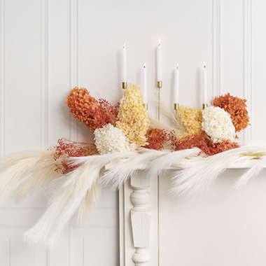 Artificial Bulrush Garland Off White (150cmL)