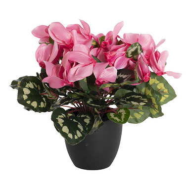 Artificial Indoor Plants - Faux Cyclamen Potted Pink (34cmH)