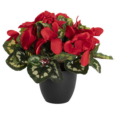 Artificial Indoor Plants - Faux Cyclamen Potted Red (34cmH)