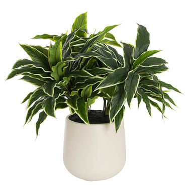 Artificial Indoor Plants - Real Touch Faux Dieffenbachia Plant Potted Green (60cmH)