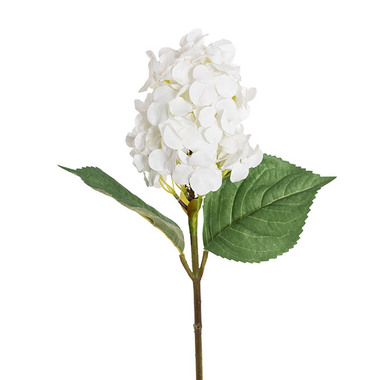 Artificial Hydrangeas - Real Touch Tower Hydrangea Stem White (57cmH)