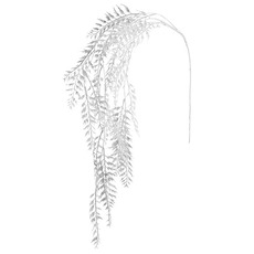 Artificial Metallic Leaves - Hanging Bamboo Leaf Spray Metallic Silver (105cmH)