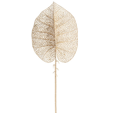 Artificial Metallic Leaves - Philo Leaf Stem Metallic Gold (90cmH)