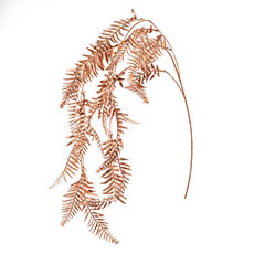 Artificial Metallic Leaves - Hanging Fern Spray Metallic Rose Gold (100cmH)