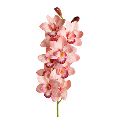 Real Touch Orchids - Real Look Cymbidium Orchid Spray 10Flowers Soft Pink (93cmH)