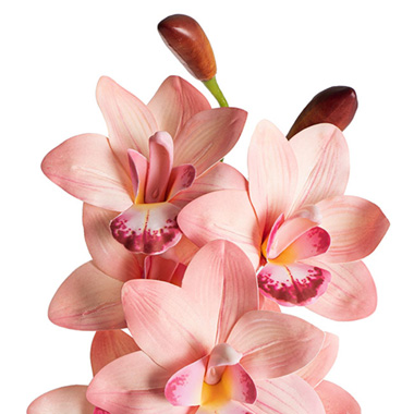 Real Look Cymbidium Orchid Spray 10Flowers Soft Pink (93cmH)