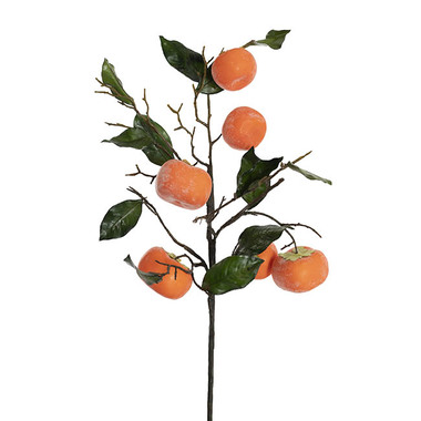 Artificial Berries - Persimmon Branch Spray Orange (70cmH)