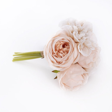 Dahlia & Cabbage Rose Bouquet Nude (28cmH)