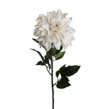 Other Artificial Flowers - Dahlia Long Stem w Lge Flower Head White (19cmDx80cmH)