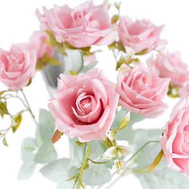 Blooming Garden Rose 11 Head Bouquet Blush Pink (8cmDx51cmH)