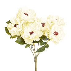 Artificial Peony Bouquets - Peony 7 Head Bouquet Cream (52cmH)